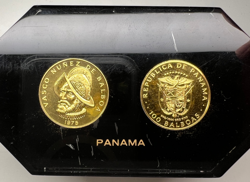 Interesting-Prototype?-Salesman-Sample?-Franklin-Mint-1975-Gold-100-Balboa